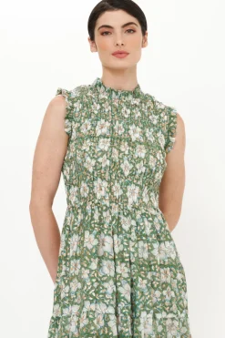 Sleeveless Smocked Maxi- Ivy Olive