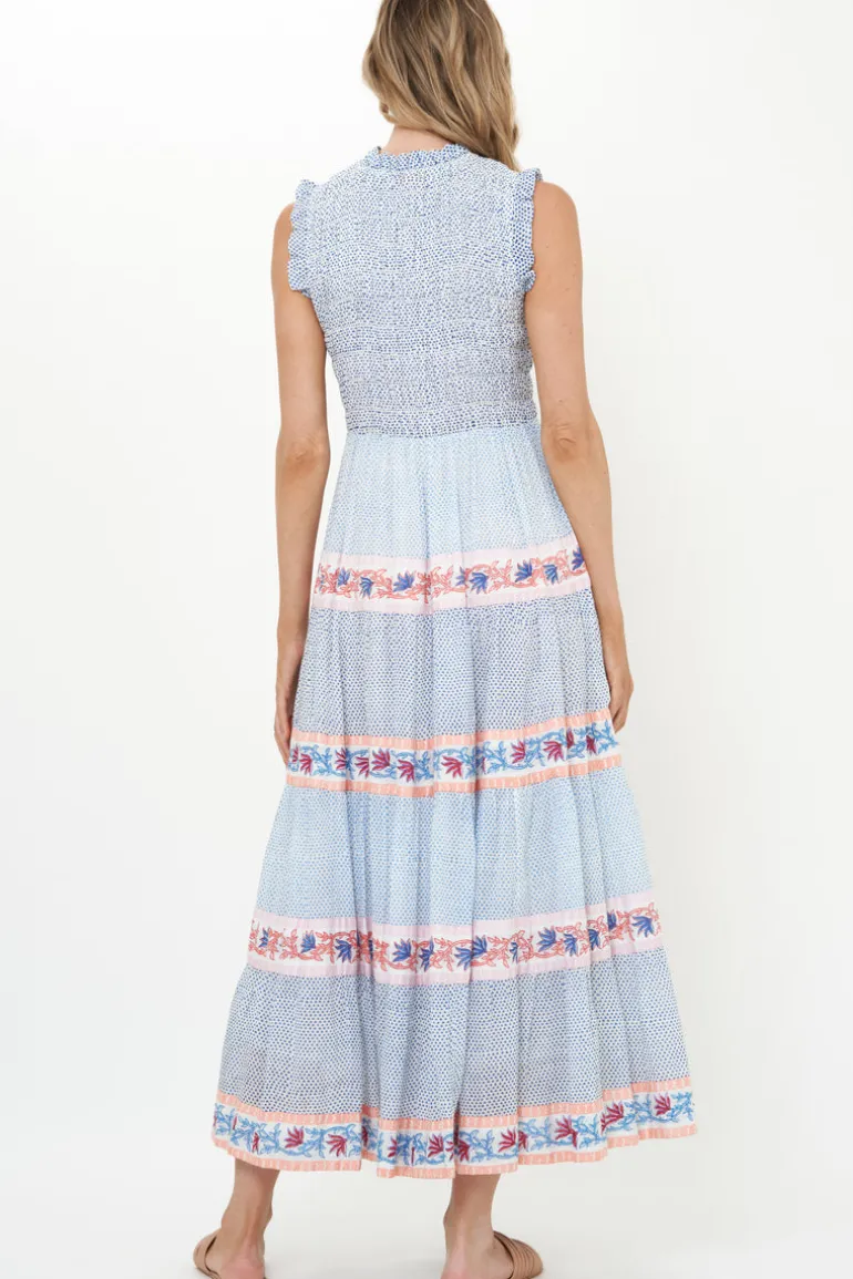 Sleeveless Smocked Maxi- Jungi Peach