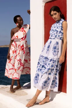 Sleeveless Smocked Maxi- Marion Blue