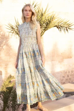 Sleeveless Smocked Maxi- Marseille Green