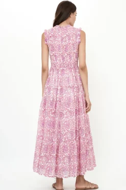 Sleeveless Smocked Maxi- Malta Pink