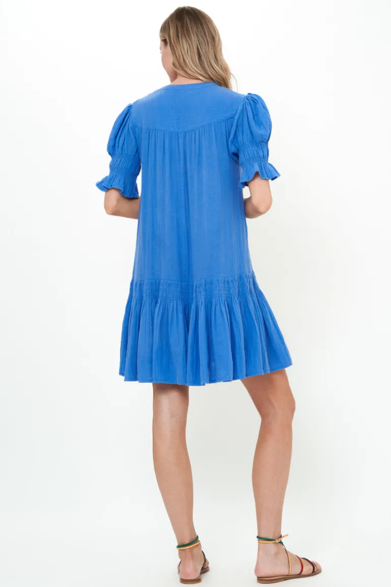 Smocked Drop Mini- Bermuda Blue