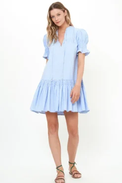 Smocked Drop Mini- Chatham Blue