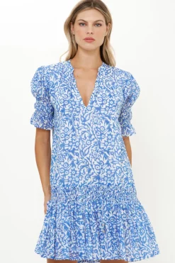 Smocked Drop Mini- Cypress Blue