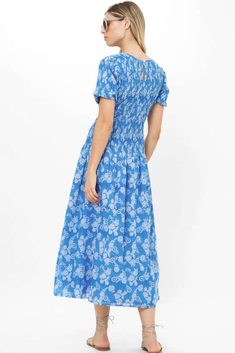 Smocked Drop Waist Maxi- Pretoria Navy