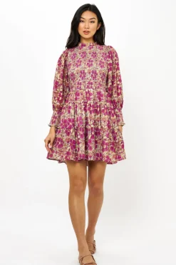 Smocked Flirty 3/4 Sleeve- Matera Pink