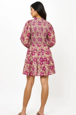 Smocked Flirty 3/4 Sleeve- Matera Pink