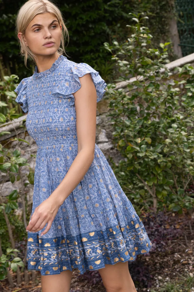 Smocked Flirty Short- Budapest Blue