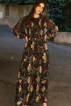 Smocked Top Maxi- Turin Wine