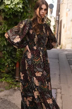 Smocked Top Maxi- Turin Wine