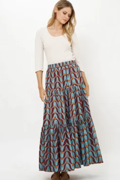Tiered Maxi Skirt- Tulip Orange