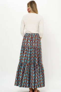 Tiered Maxi Skirt- Tulip Orange