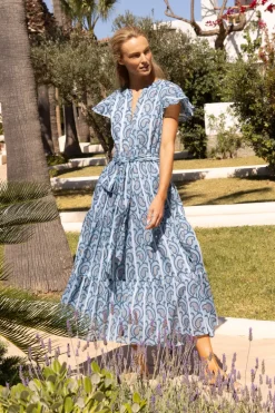 V-Neck Maxi- Goa Blue