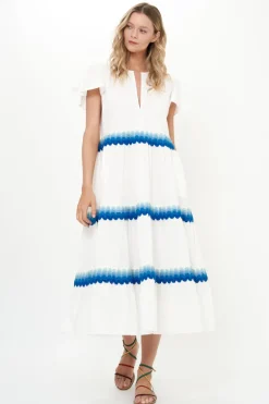 V-Neck Maxi- Pacifica Blue