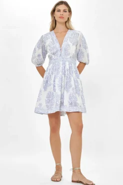 V-Neck Puff Mini- Amadora Blue