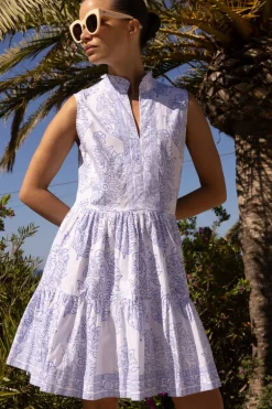 Yoke Dress- Amadora Blue